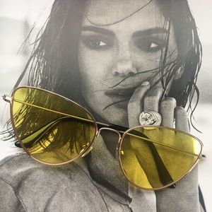 Yellow cat eye sunglasses